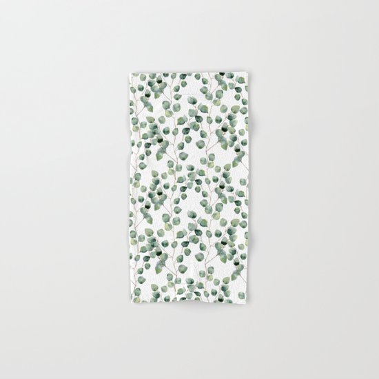 Watercolor eucalyptus silver dollar Hand & Bath Towel