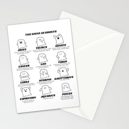 zodiac signs as ghosts Stationery Card
