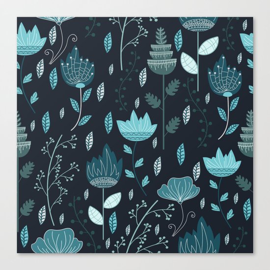Blue flowers Canvas Print
