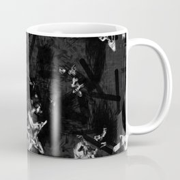 White hand drawn brush stars Mug