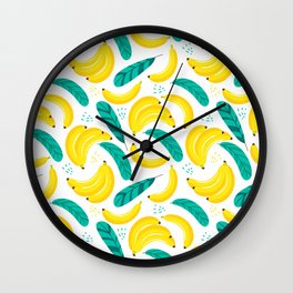 FRUITY SWEET BANANA Wall Clock | Pineapple, Nature, Sunrise, Fruit, Graphicdesign, Vegan, Farmhouse, Sweet, Dragonfruit, Apple 
