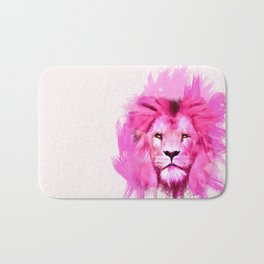 A pink lion looked at me Bath Mat