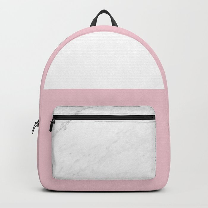 Marble Dusty Pink White Color Block Modern Geometry Backpack