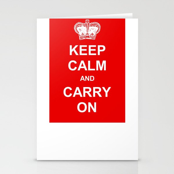 Keep Calm And Carry On English War Quote Stationery Cards