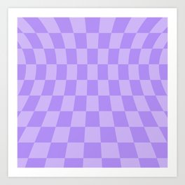 Purple Warped Checker Patter Art Print