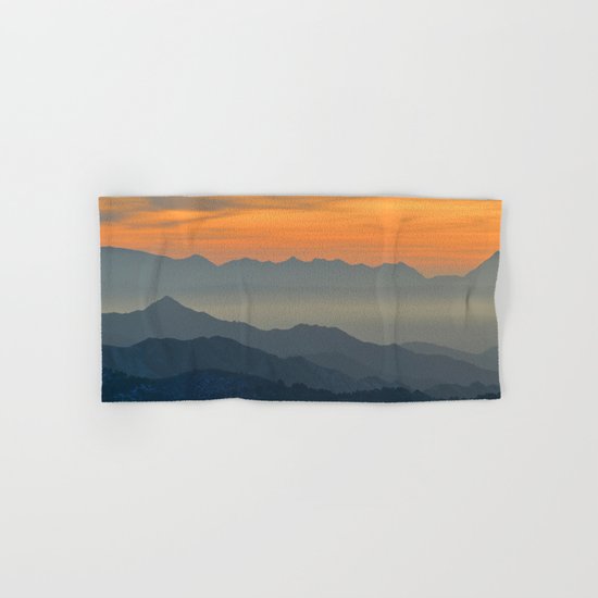 Mountains. Foggy sunset Hand & Bath Towel