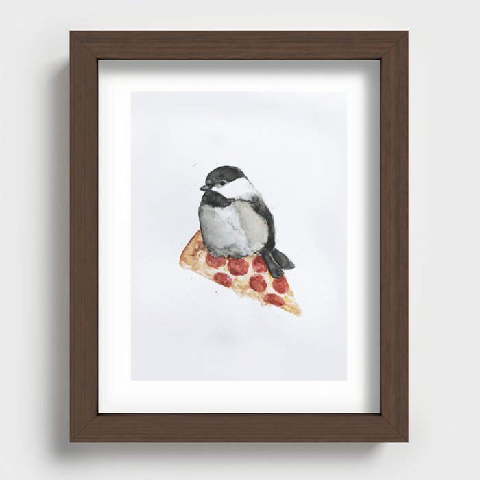 Bird + Pizza Recessed Framed Print