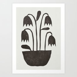 Linocut Tulips #2 Art Print
