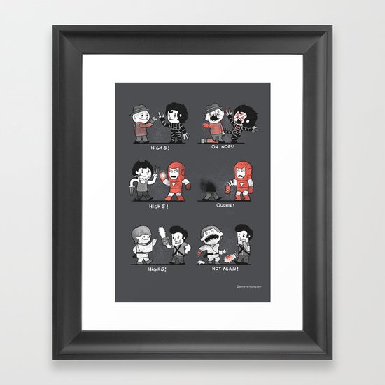 Some people shouldn't high five! Framed Art Print