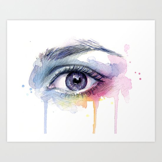 Colorful Eye Dripping Rainbow Art Print