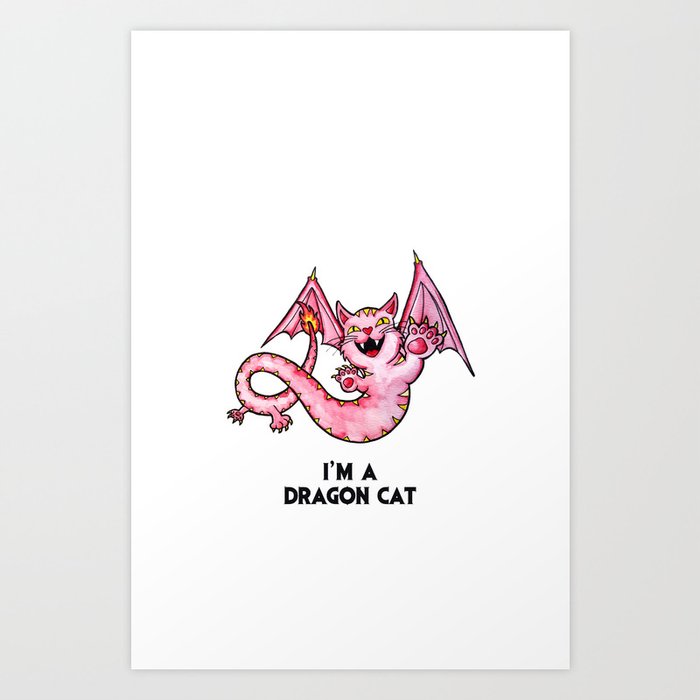 Dragon Cat Art Print