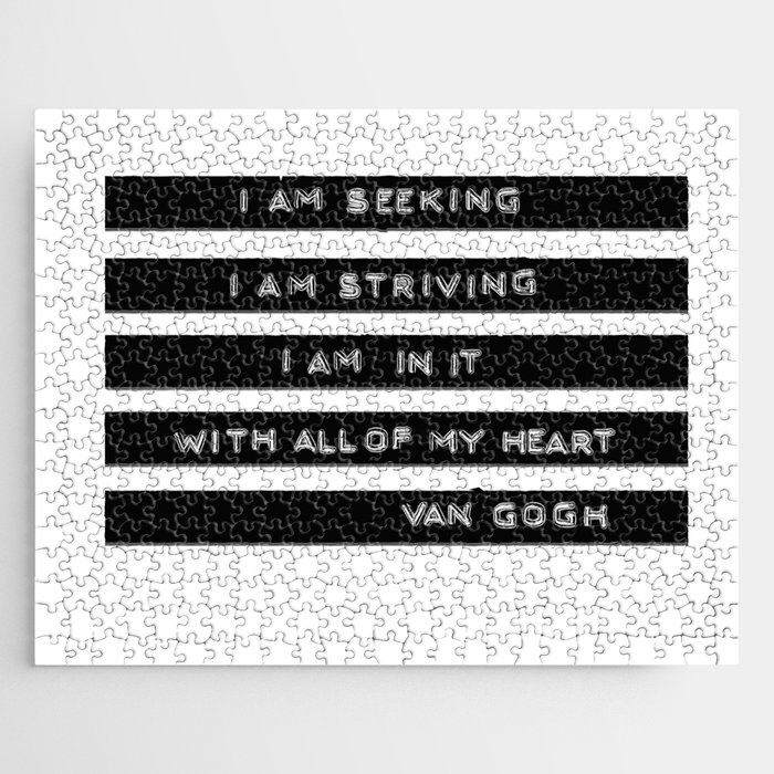 I am Seeking I am Striving Van Gogh Quote Vintage Label Maker Jigsaw Puzzle
