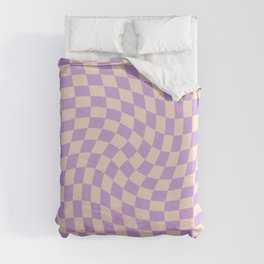 Check V - Lilac Twist — Checkerboard Print Duvet Cover