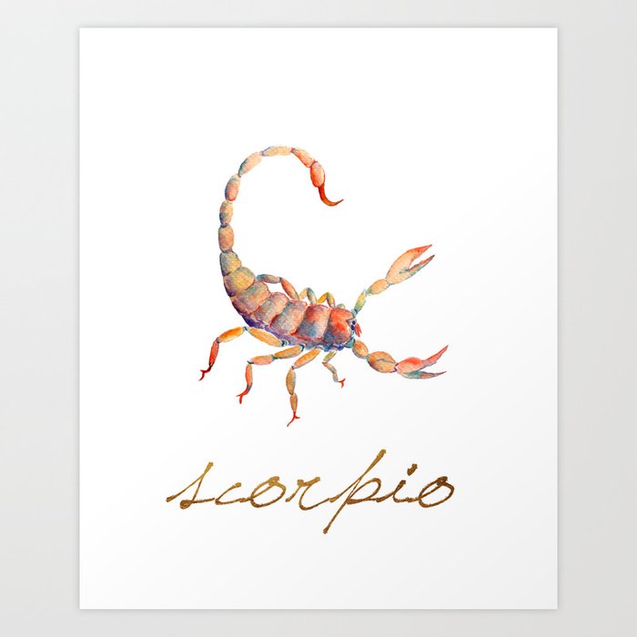 Watercolor Scorpio Scorpion Art Print