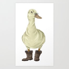 duck in boots  Art Print