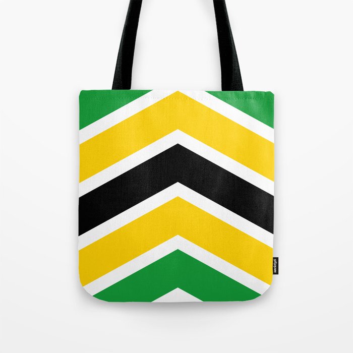 Chevron Jamaica Flag Colors Tote Bag