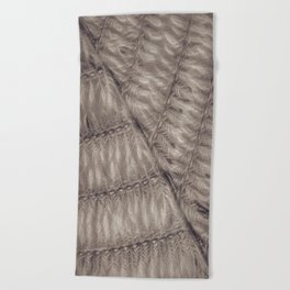 Decorative light brown fern Beach Towel