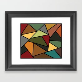 Baroque Autumn Stained Glass Pattern Framed Art Print