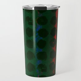 dark green and red paint dots daubs Travel Mug