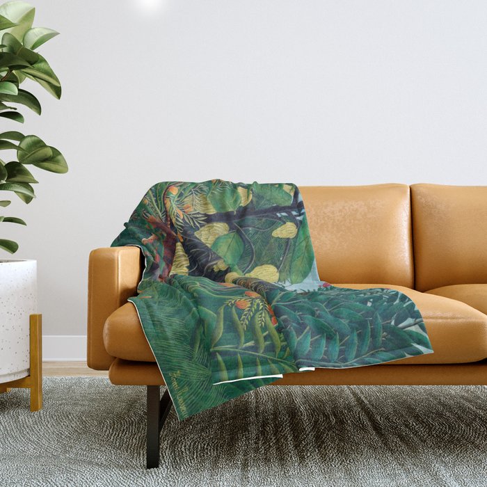 Exotic Tropical, Botanical, Rousseau, Artprints Throw Blanket