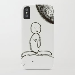 ZenMoonLotusPrayer iPhone Case | One, Enlightenment, Zen, Gratitude, Love, Prayer, Mindfulness, Joy, Brush, Peace 