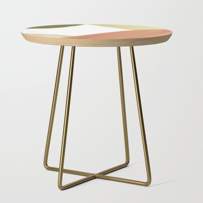 Abstract terracotta and green shapes Side Table