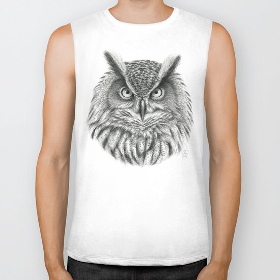 Bubo bubo G2012-046 owl Biker Tank
