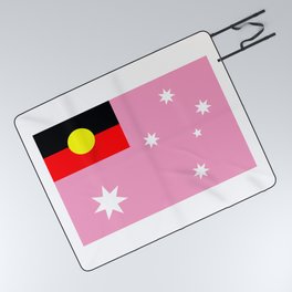 Pink Australian Aboriginal Pride Flag Picnic Blanket