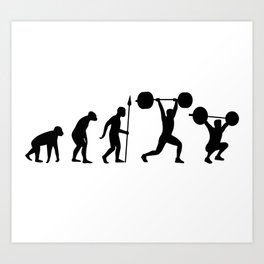 Olympic Weightlifting Evolution Art Print