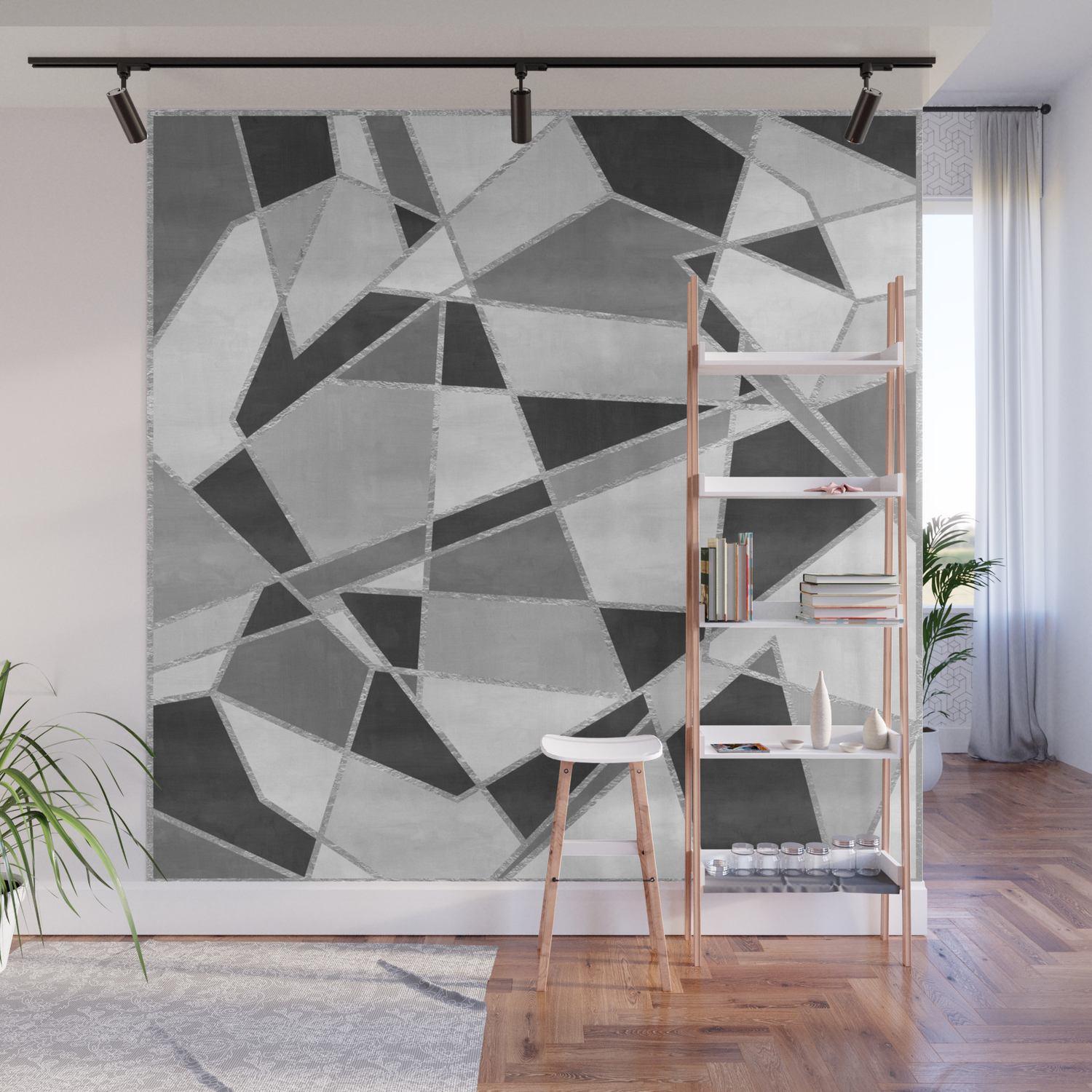 Abstract Color Block Watercolor Mosaic Wall Mural By Elsysart