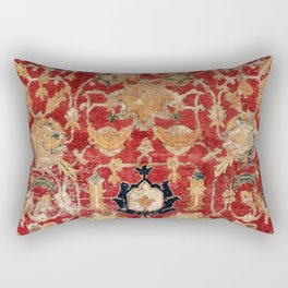 Indo Esfahan Central Persian Rug Fragment Print Rectangular Pillow