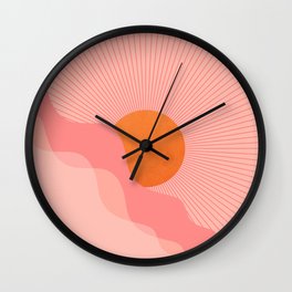 Abstraction_NEW_SUNRISE_SUNSET_RED_PINK_RISING_POP_ART_0802C Wall Clock