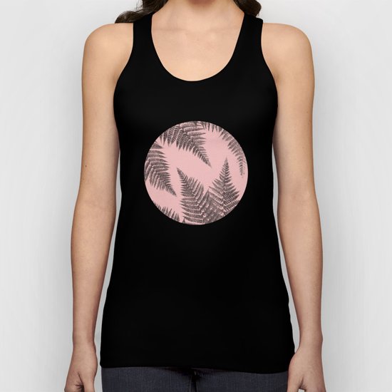 Ferns on Pink Unisex Tank Top