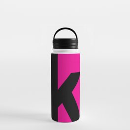 letter K (Black & Magenta) Water Bottle