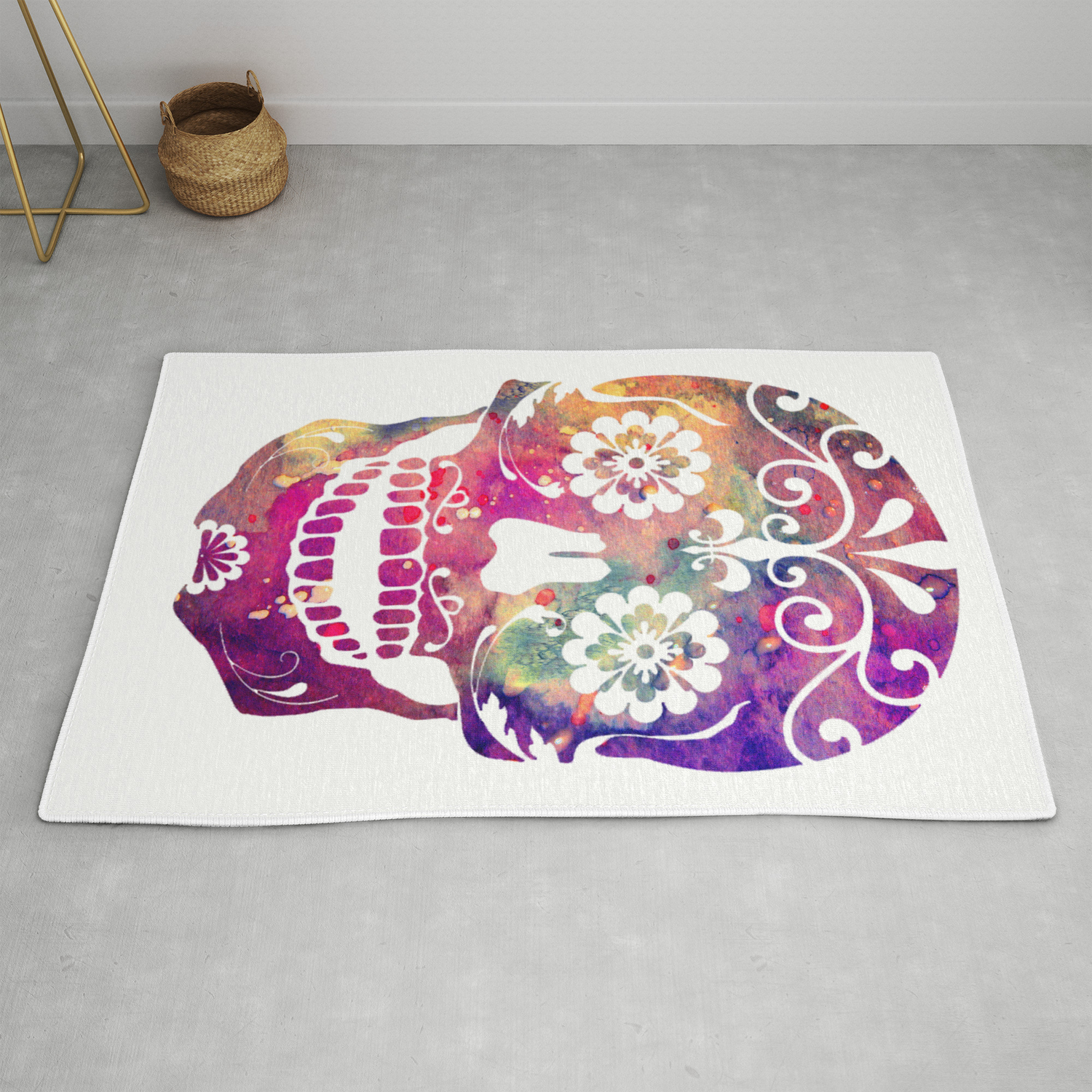 Sugar Skull 2 Watercolor Print Skull Illustration Wall Decor Home