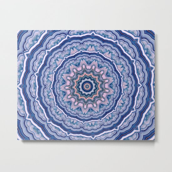 Agate Mandala Metal Print