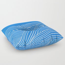 French Blue Ocean Waves Floor Pillow