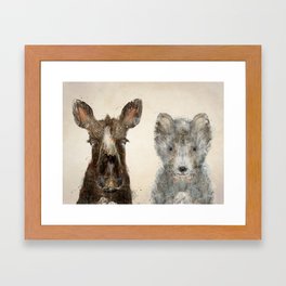 Moose Decor Framed Art Prints Society6 The Little Wolf And Moose Framed Art Print