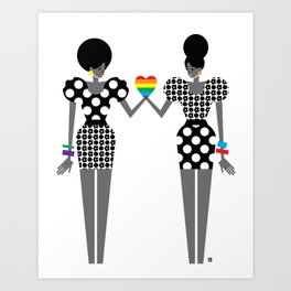 Totally in Love Girls (LGBT) Art Print