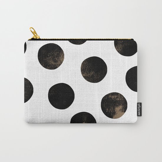 Black Polka Dots Carry-All Pouch