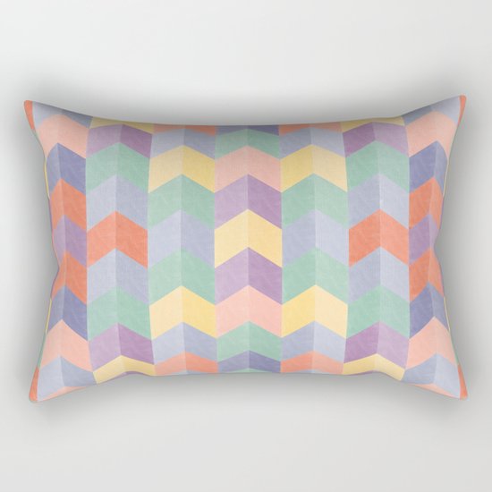 Colorful geometric blocks Rectangular Pillow