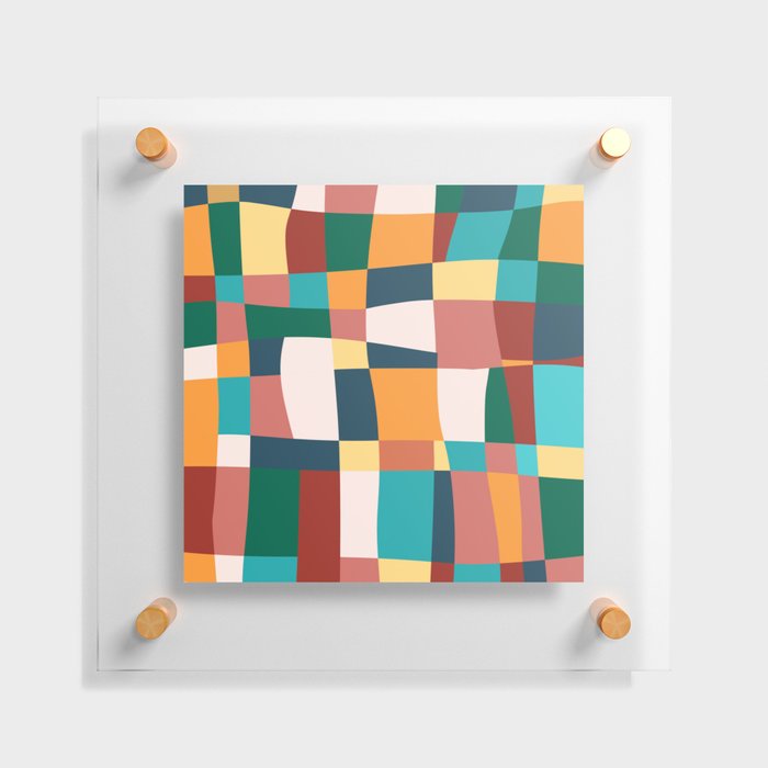 Colorful Geometric Checkered Prints Floating Acrylic Print