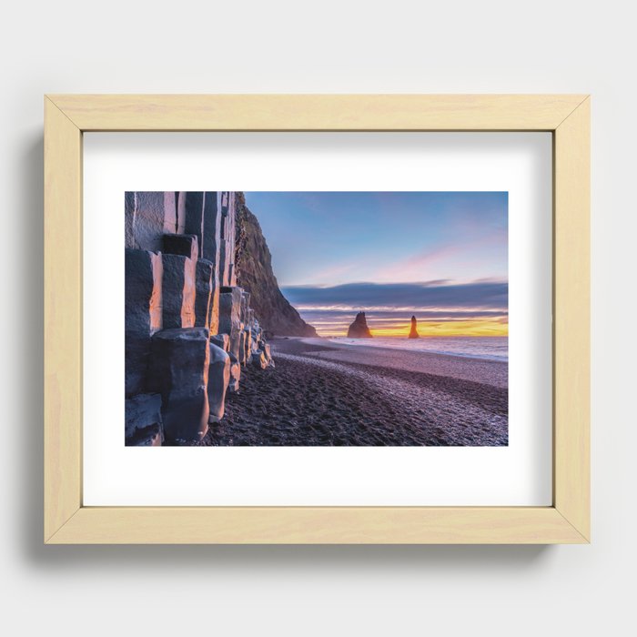 Reynisfjara Black Sand Beach Recessed Framed Print