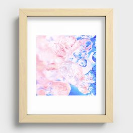 crushed crystal pink and blue impressionism texture Recessed Framed Print