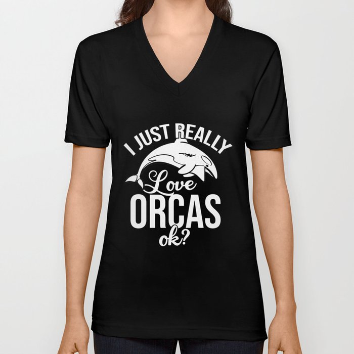 Killer Whale Orca Save The Arctic Ocean V Neck T Shirt