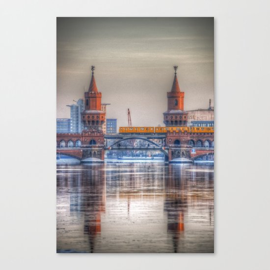 Frozen bridge Berlin Canvas Print