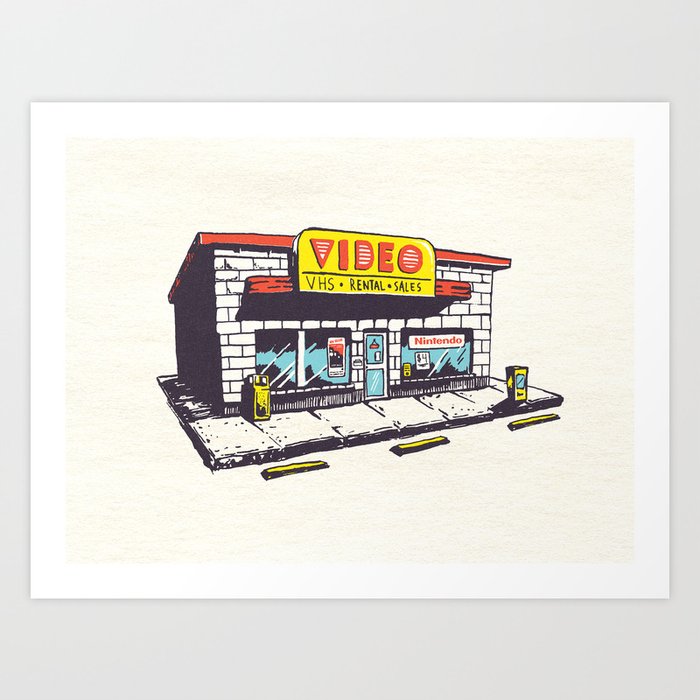 Retro Video Store Art Print
