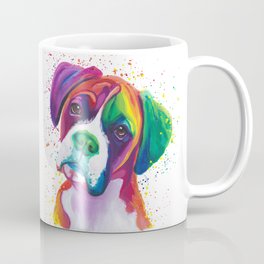Rainbow Boxer Dog breeed Coffee Mug
