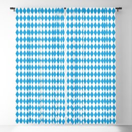 Oktoberfest Bavarian Blue and White Medium Diagonal Diamond Pattern Blackout Curtain