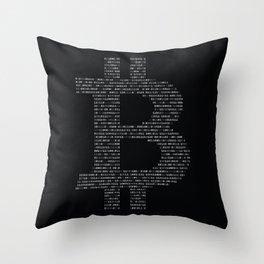 Bitcoin Binary Black Throw Pillow